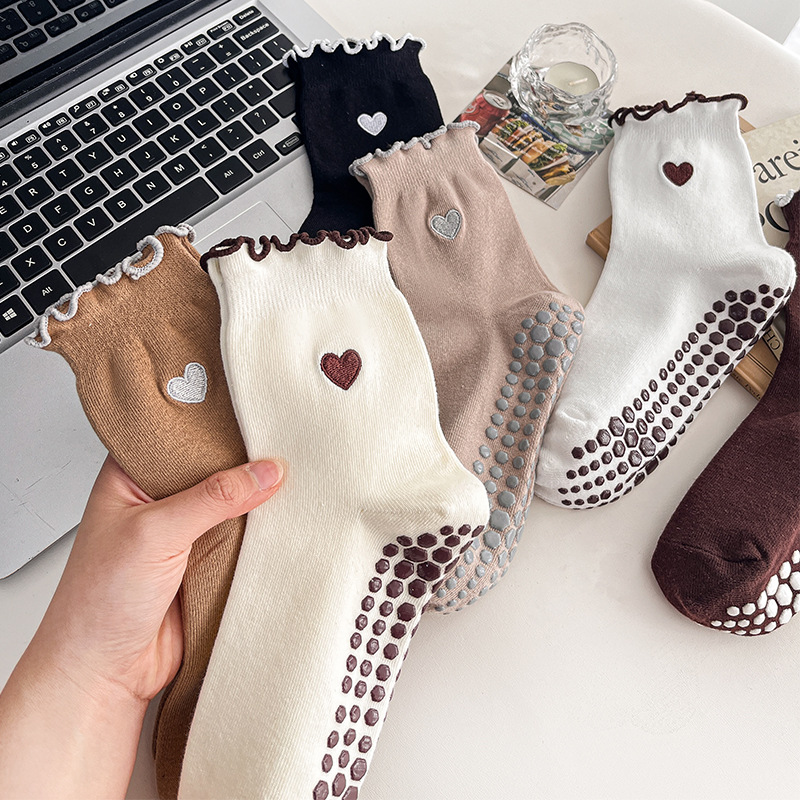 Yoga Socks Women Cotton Heart  - Medias Para Pilates Y Yoga ulasan dan harga