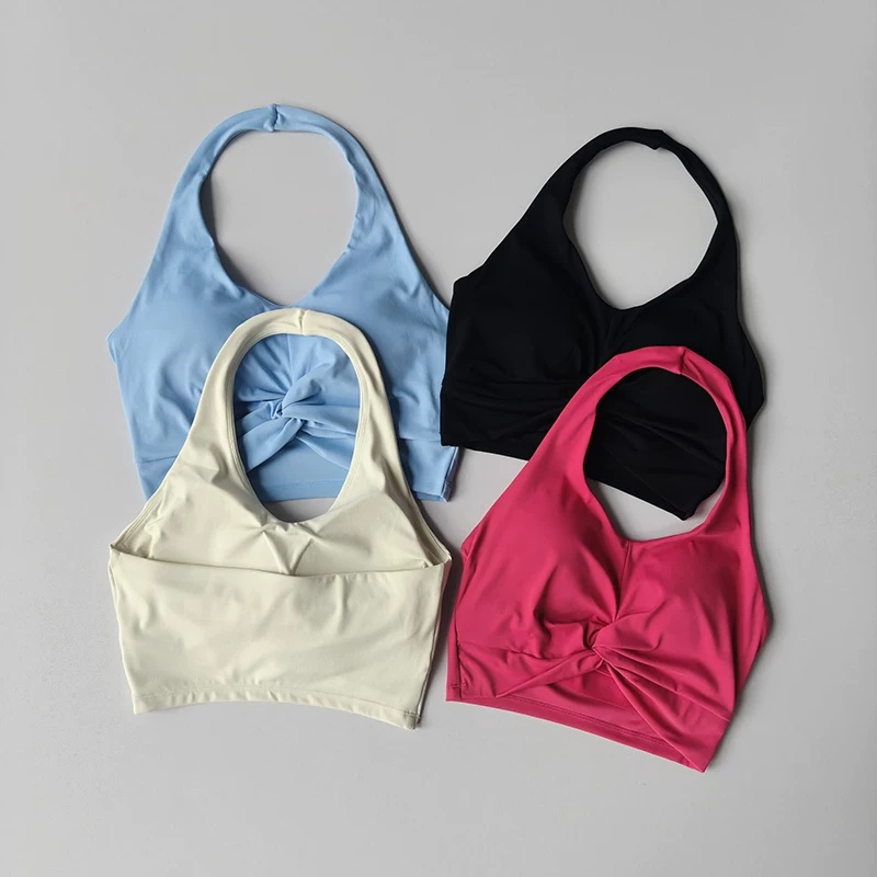 Halter Twist Sports Bra Women  - Pilate Yoga Workout ulasan dan harga
