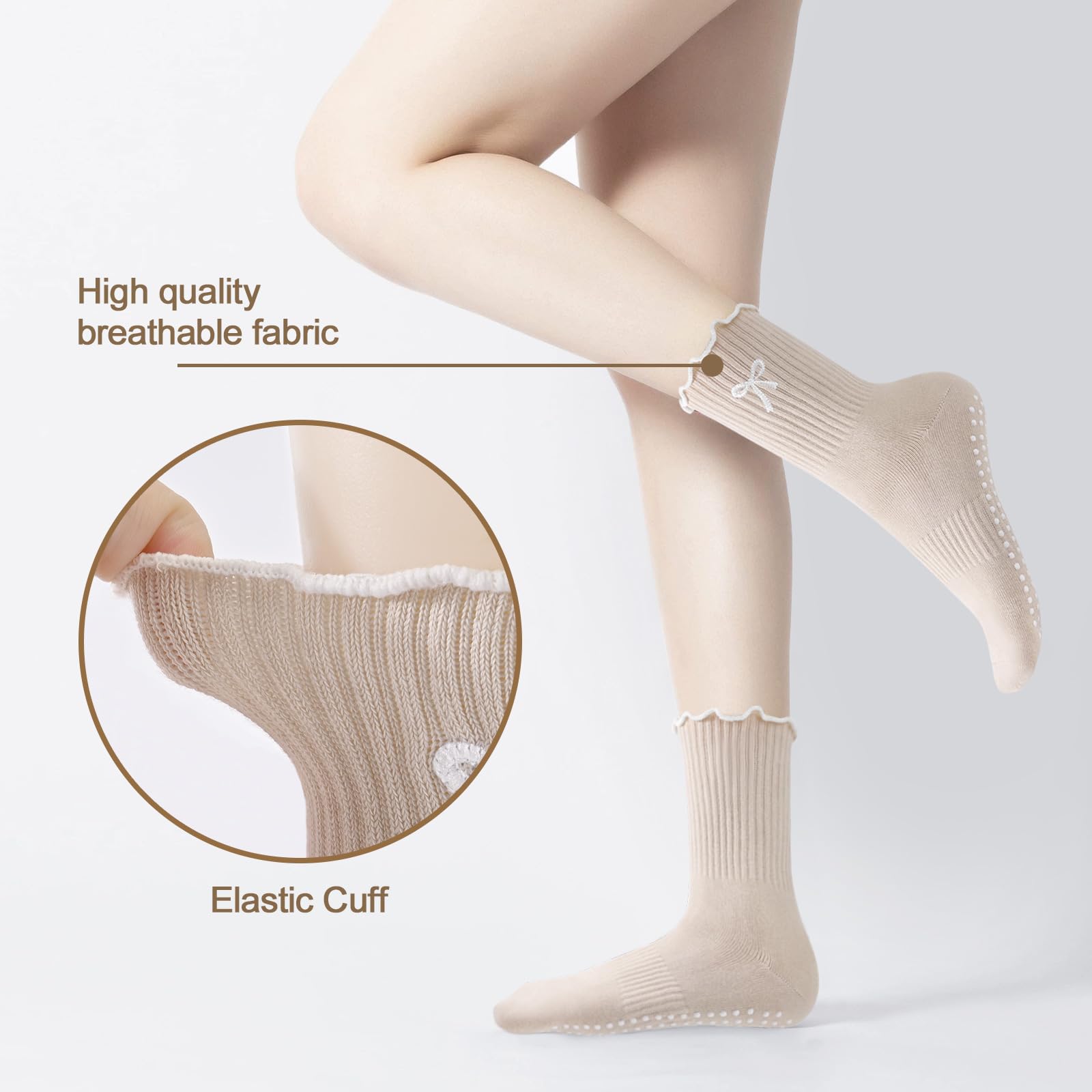 3 Pairs of Anti-Slip Grip Pila - Medias Para Pilates Y Yoga ulasan dan harga