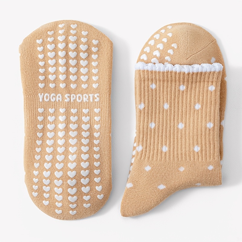 Women's brown yoga socks, whit - Medias Para Pilates Y Yoga ulasan dan harga