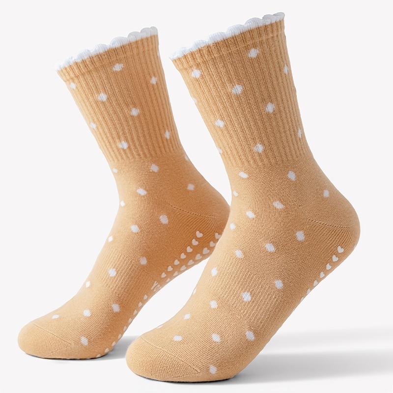 Women's brown yoga socks, whit - Medias Para Pilates Y Yoga ulasan dan harga