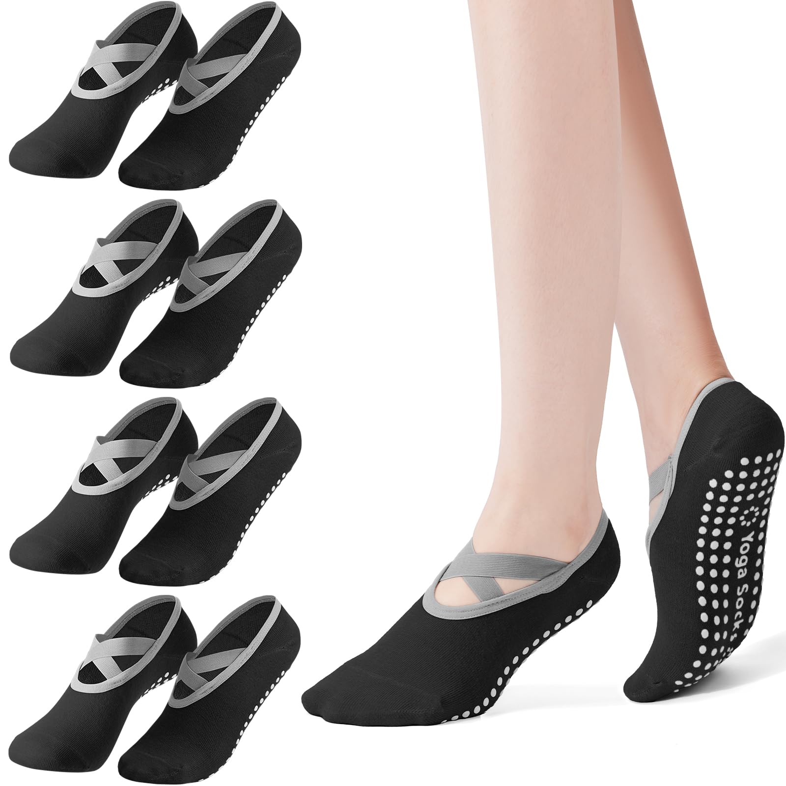 4-Pack Women's Pilates Socks,  - Medias Para Pilates Y Yoga ulasan dan harga