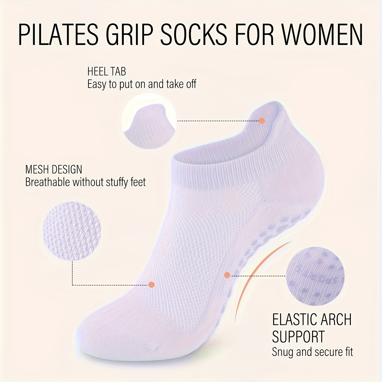 1 Pairs Grip Pilates Socks for - Medias Para Pilates Y Yoga ulasan dan harga