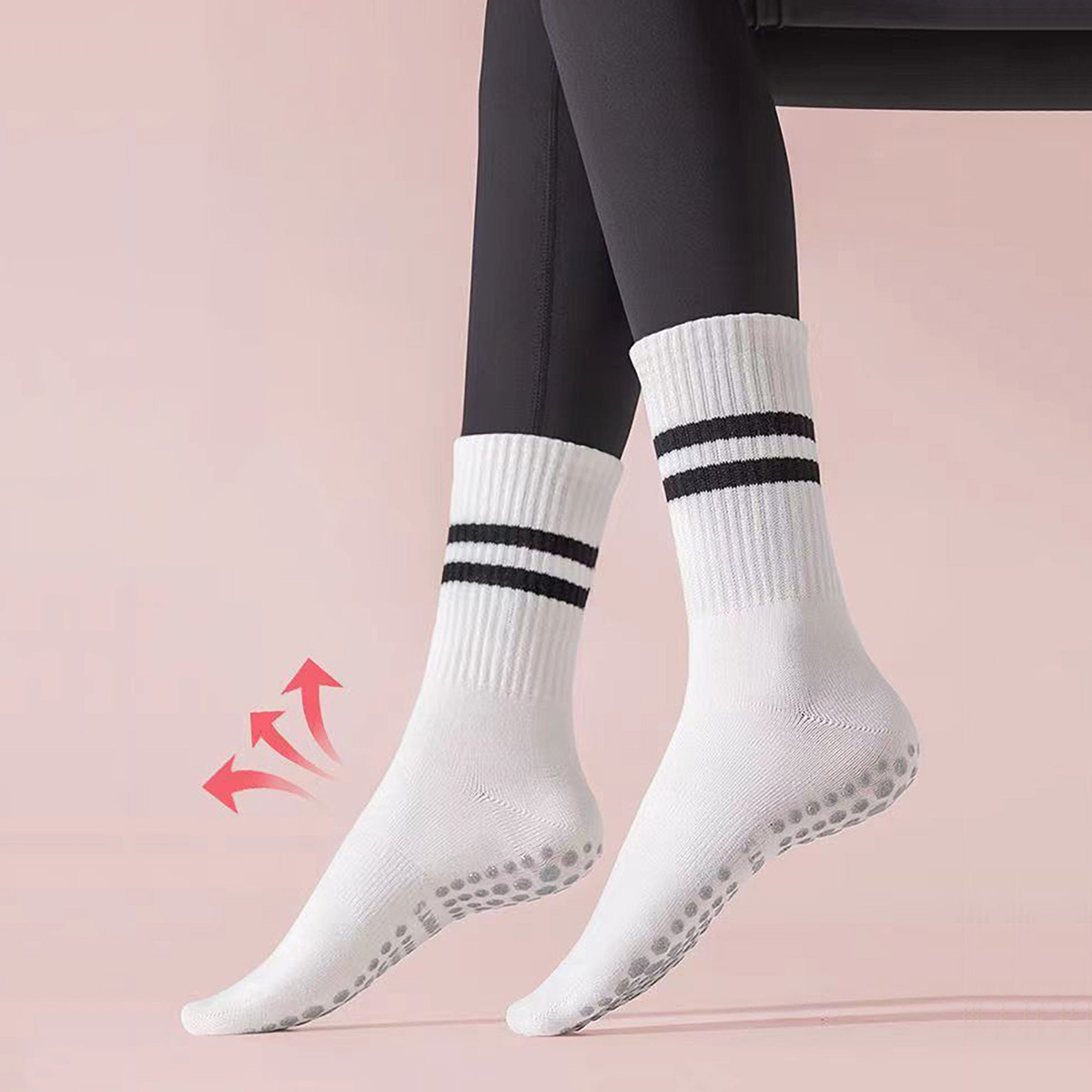 3 Pairs Long Yoga Socks with G - Medias Para Pilates Y Yoga ulasan dan harga
