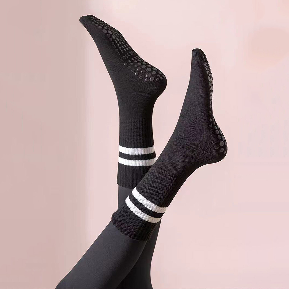 3 Pairs Long Yoga Socks with G - Medias Para Pilates Y Yoga ulasan dan harga