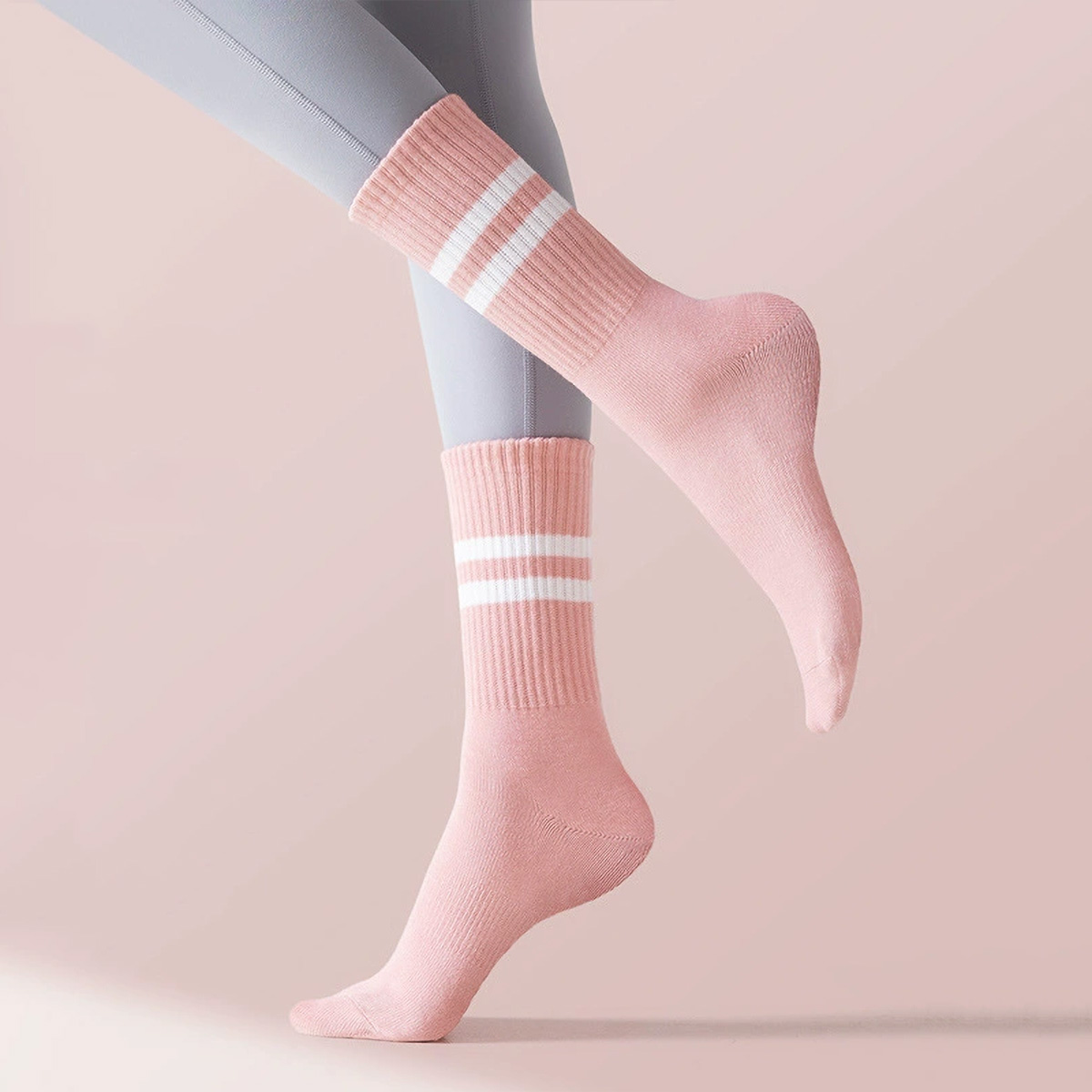 3 Pairs Long Yoga Socks with G - Medias Para Pilates Y Yoga ulasan dan harga