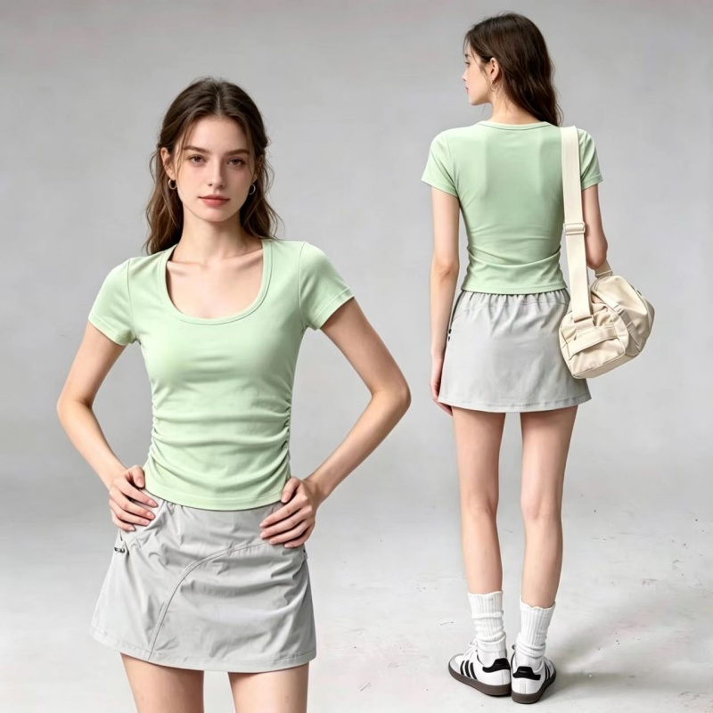 Summer Short Sleeve Padded Spo - Pilate Yoga Workout ulasan dan harga