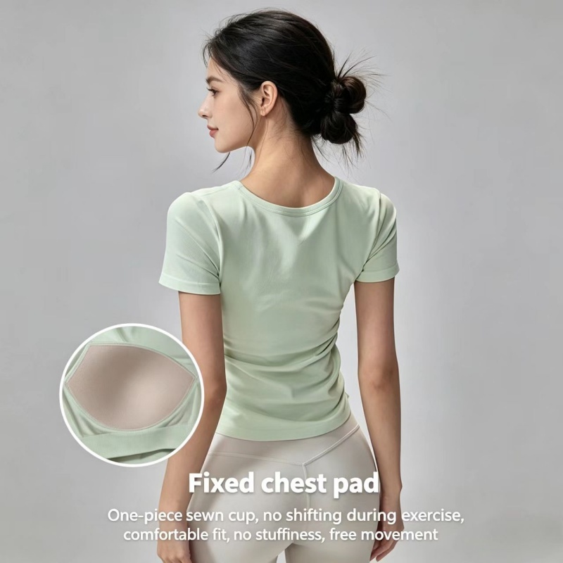 Summer Short Sleeve Padded Spo - Pilate Yoga Workout ulasan dan harga